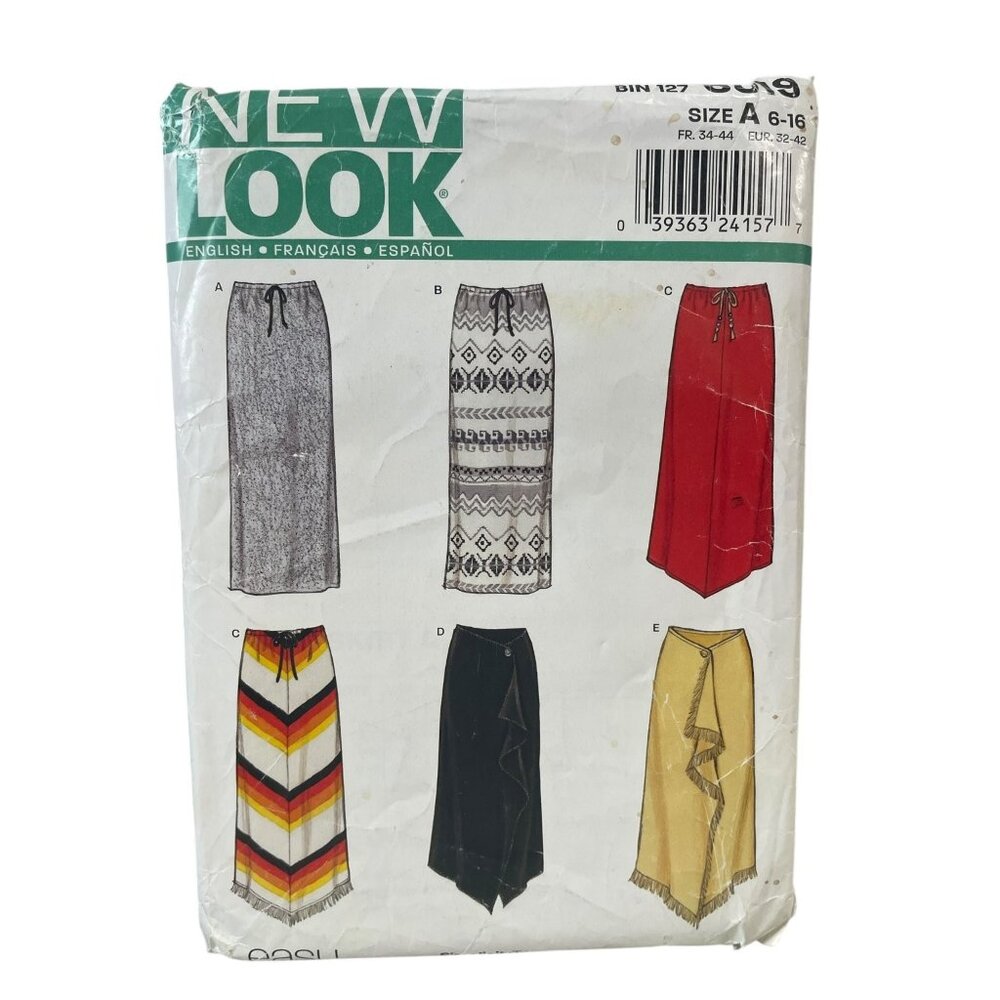 New Look 6019 Skirt Sewing Pattern‎ Size 6-16 Vintage